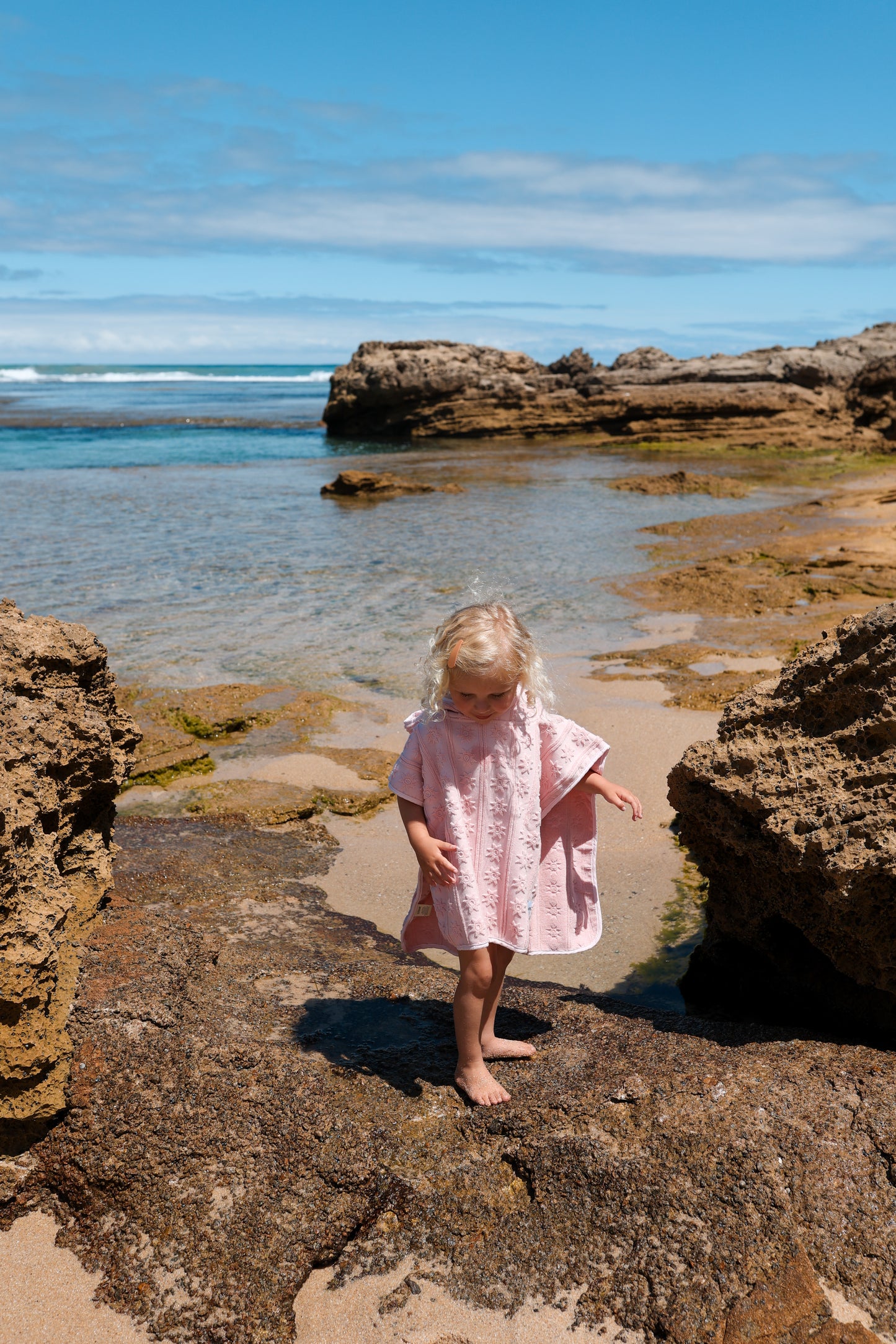 Terry Towelling Poncho - Blossom