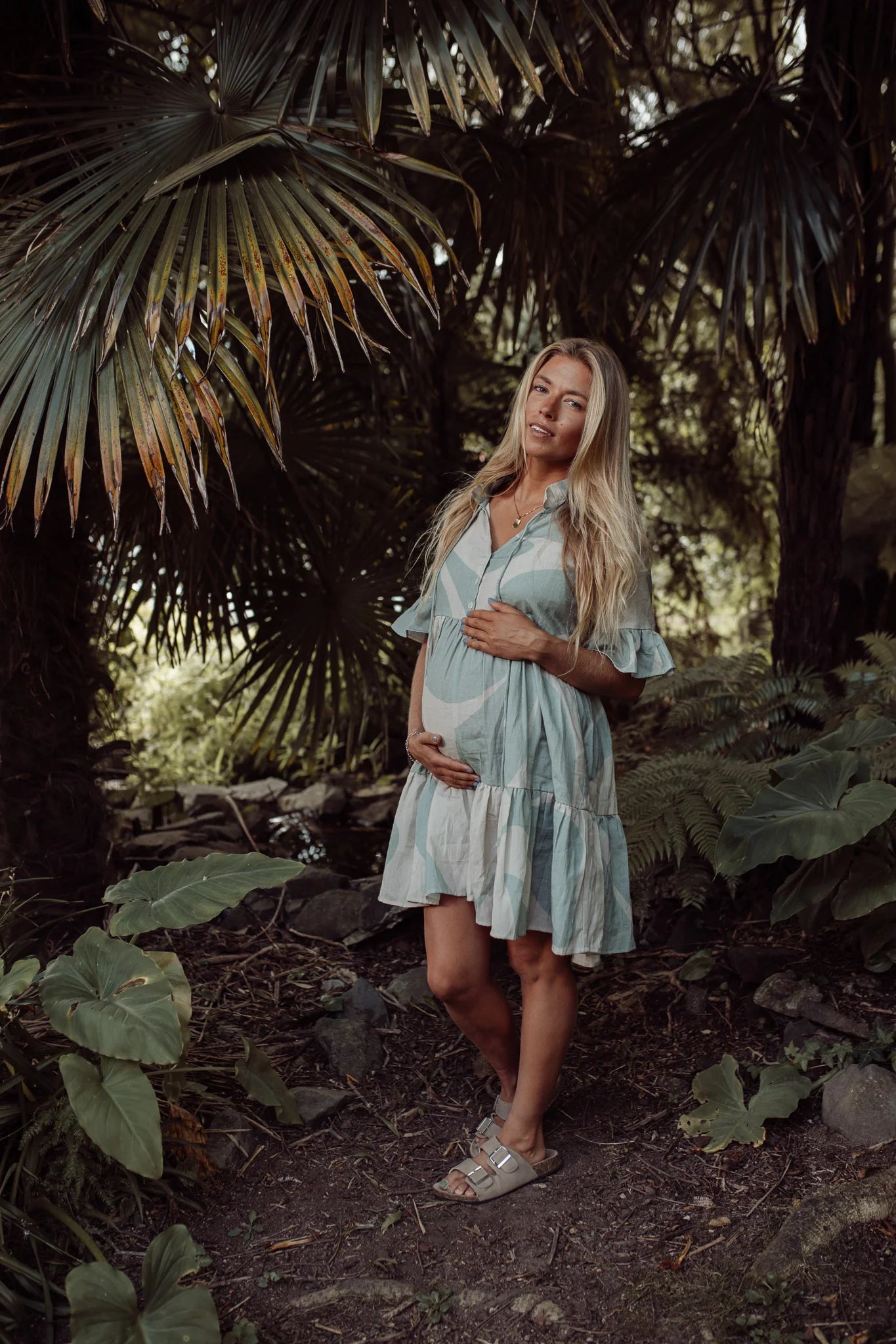 Isla Dress - Seafoam & Cream