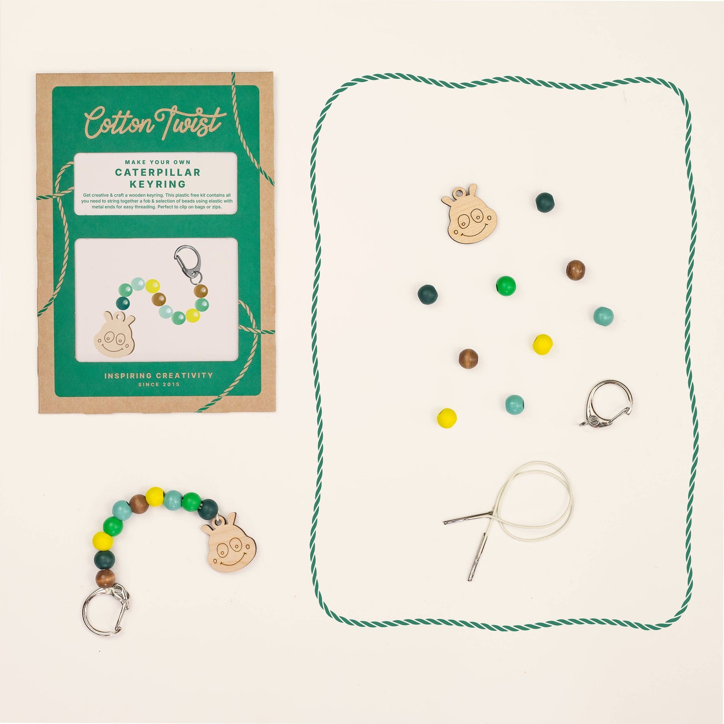 Make Your Own Caterpillar Keyring Kit