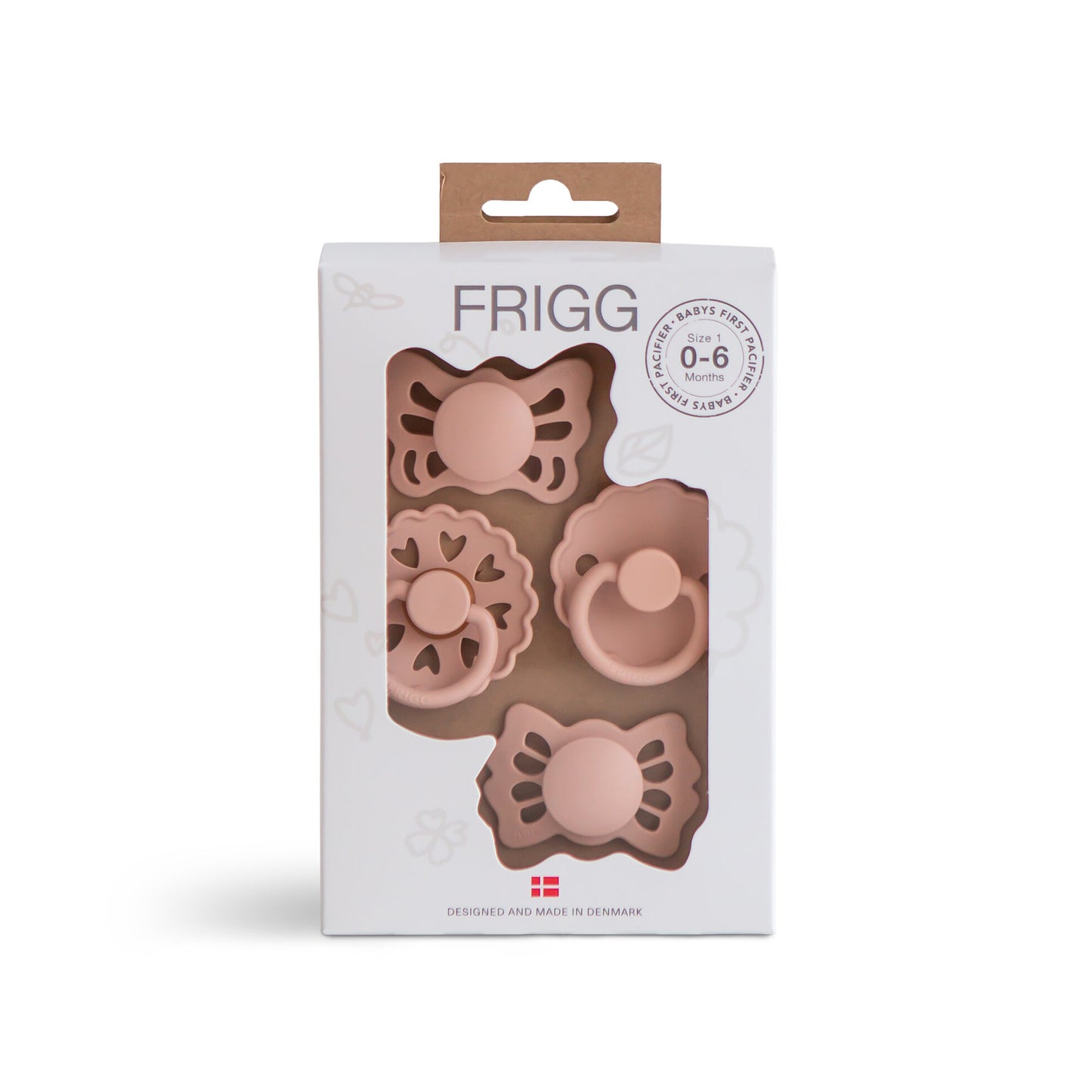 Baby's First Pacifier 4 Pack - Floral Heart Blush