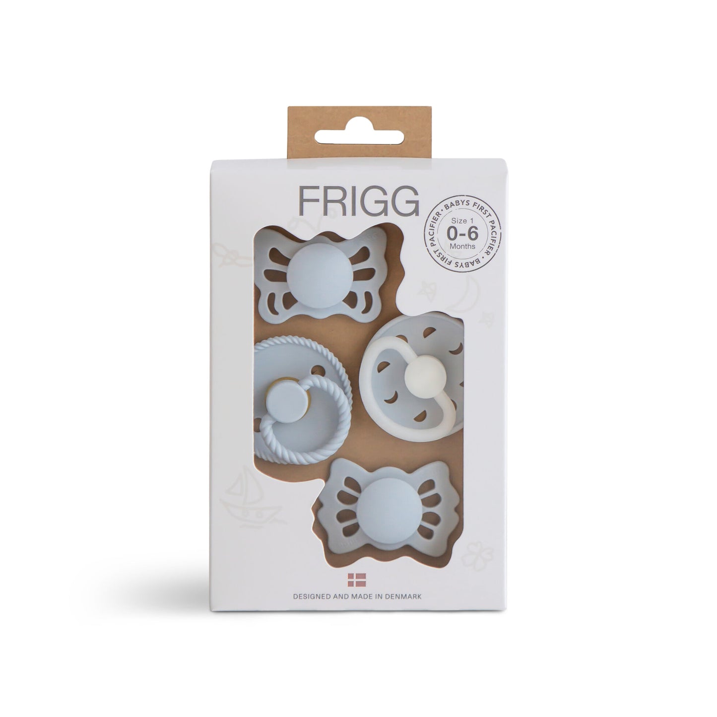 Baby's First Pacifier 4 Pack - Moonlight Sailing Powder Blue