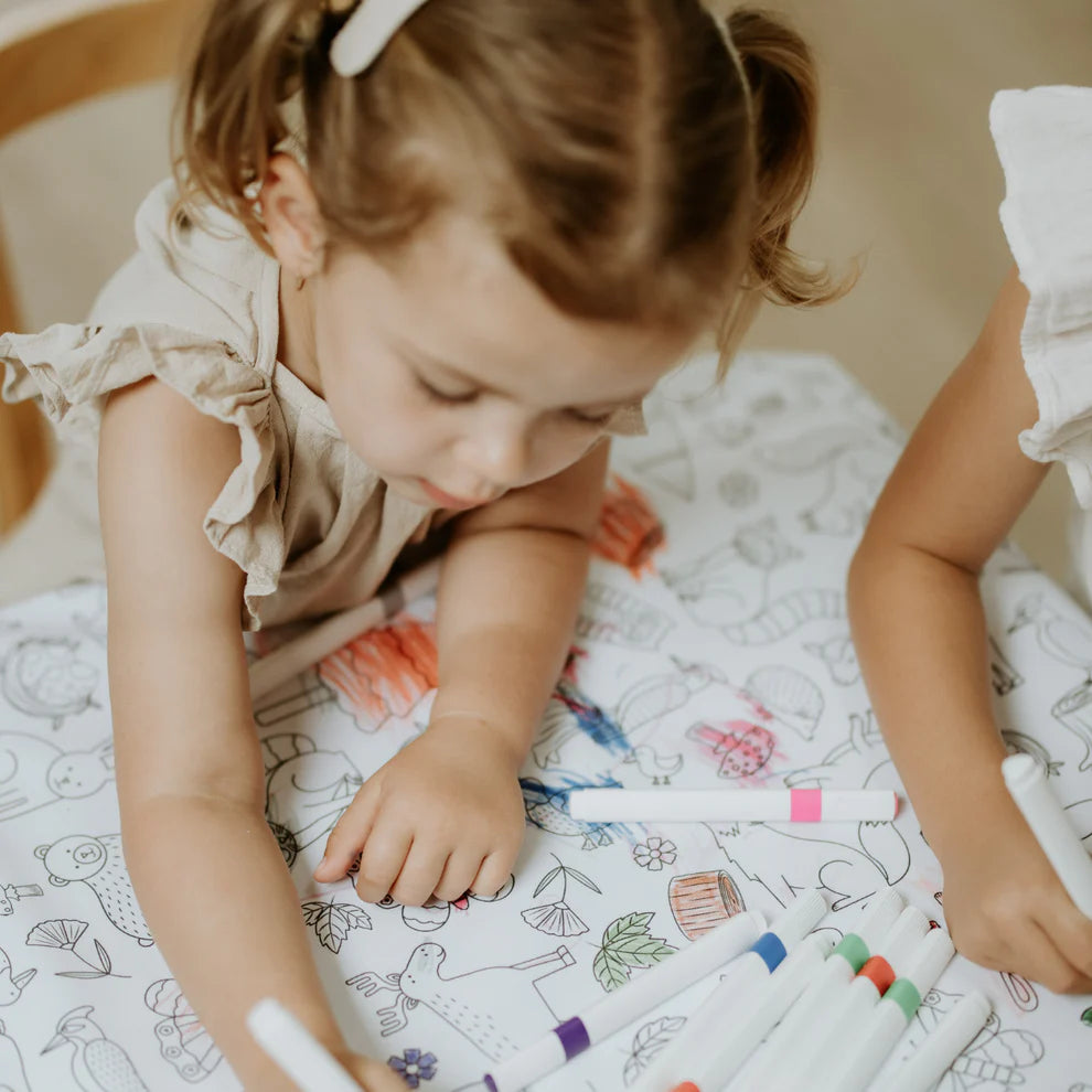 Washable, Reusable Colouring In Tablecloth Set - Woodland Wonders
