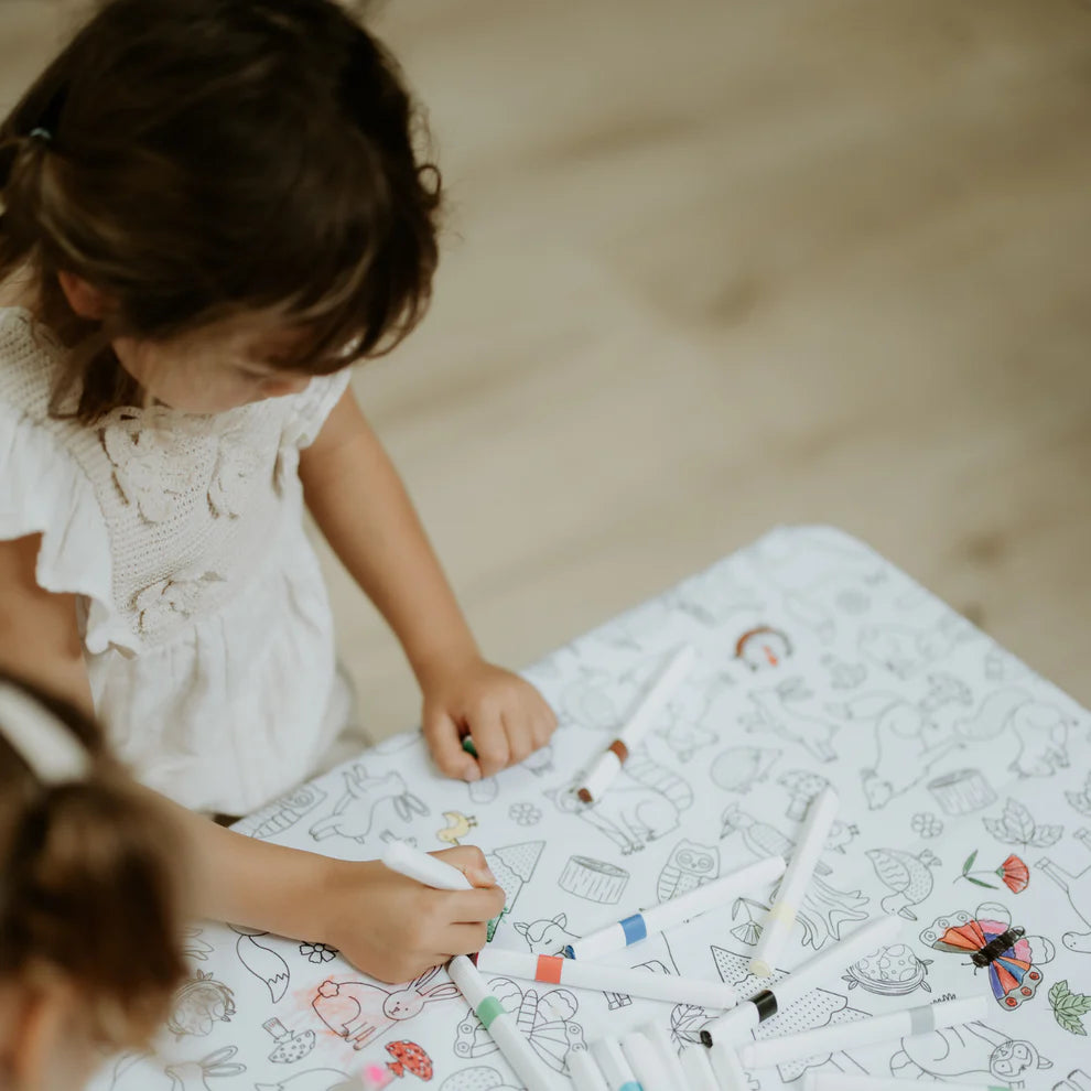 Washable, Reusable Colouring In Tablecloth Set - Woodland Wonders