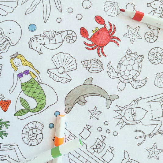 Washable, Reusable Colouring In Tablecloth Set - Tidal Treasures