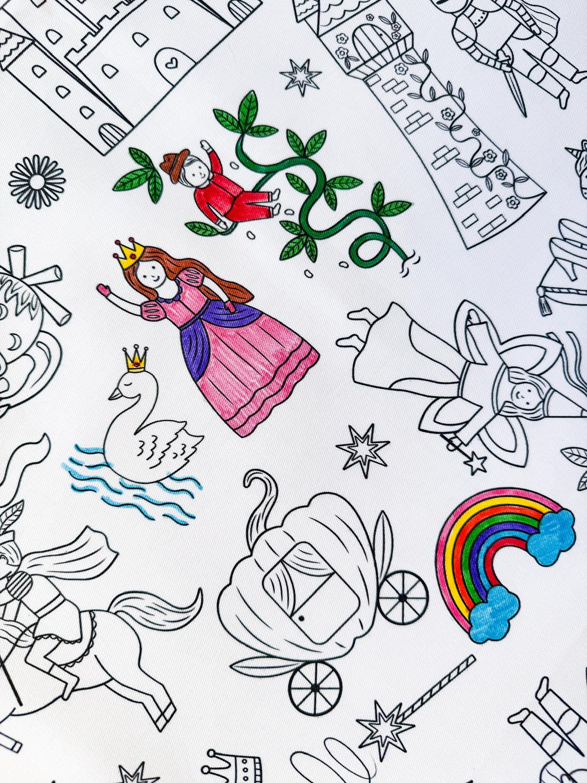 Washable, Reusable Colouring In Tablecloth Set - Once Upon A Time