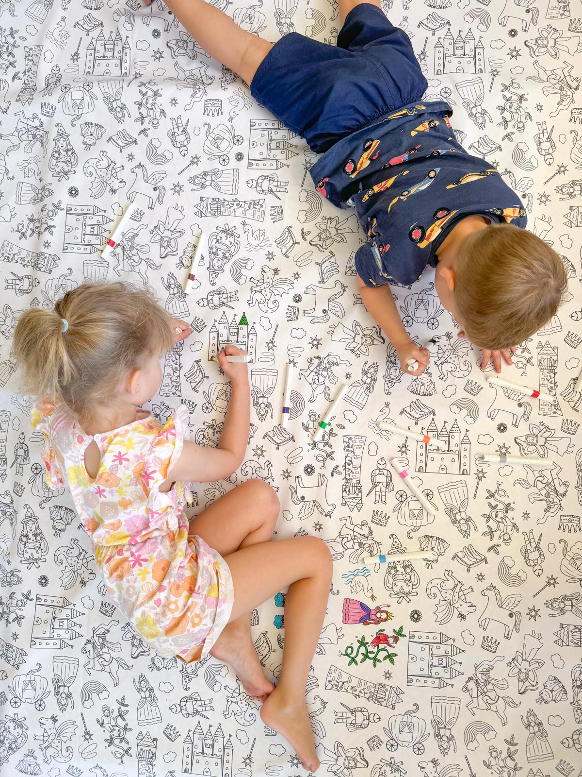Washable, Reusable Colouring In Tablecloth Set - Once Upon A Time