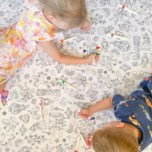 Washable, Reusable Colouring In Tablecloth Set - Once Upon A Time