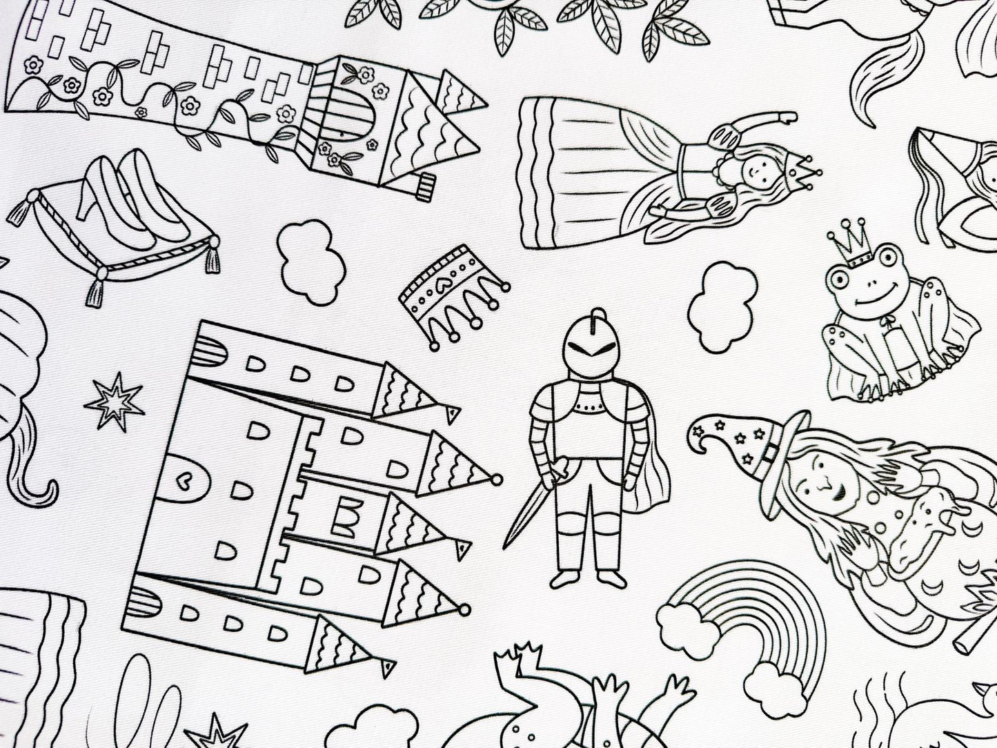 Washable, Reusable Colouring In Tablecloth Set - Once Upon A Time