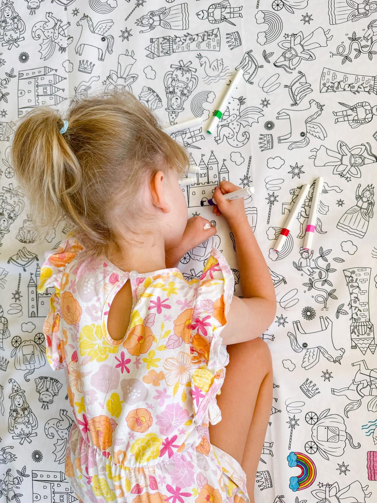 Washable, Reusable Colouring In Tablecloth Set - Once Upon A Time