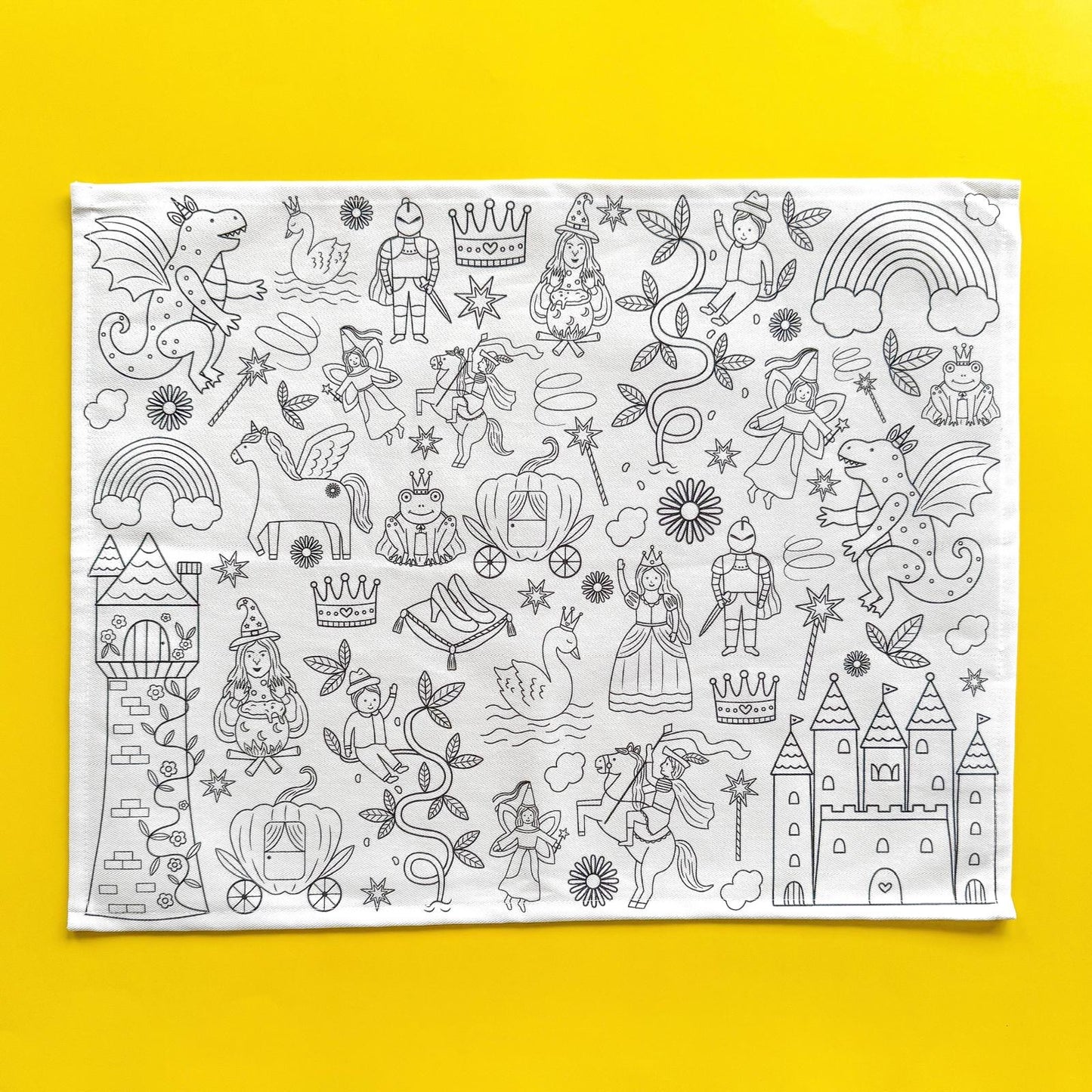 Washable, Reusable Colouring In Tablecloth Set - Once Upon A Time