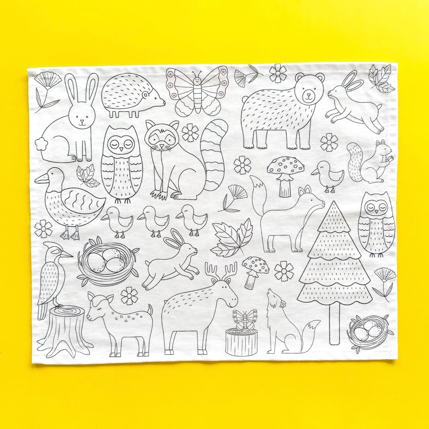 Washable, Reusable Colouring In Tablecloth Set - Woodland Wonders