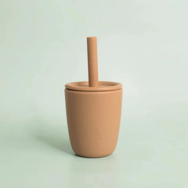Silicone Smoothie Cup & Straw - Mocha