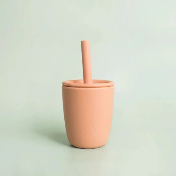 Silicone Smoothie Cup & Straw - Blush