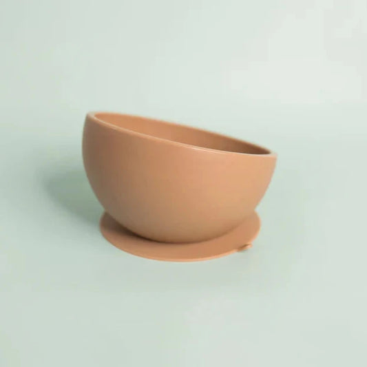 Silicone Scooped Suction Bowl - Mocha
