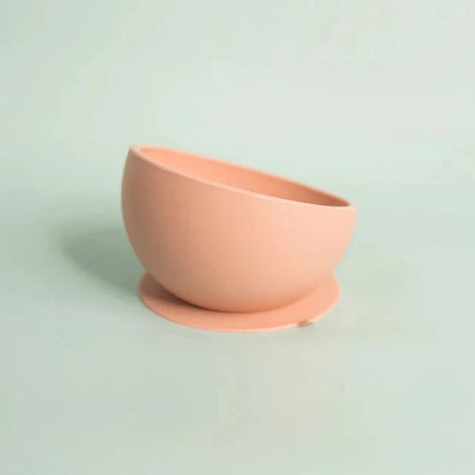 Silicone Scooped Suction Bowl - Blush