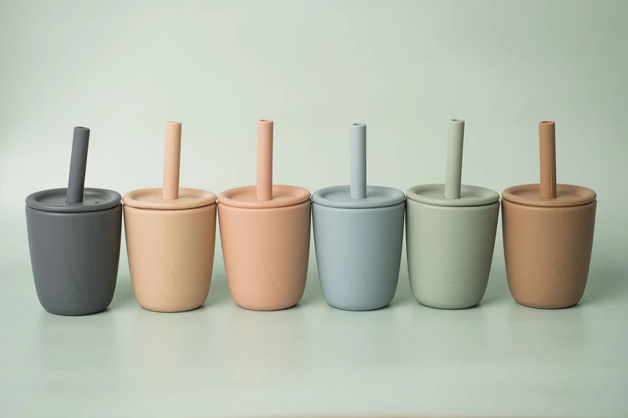Silicone Smoothie Cup & Straw - Mocha