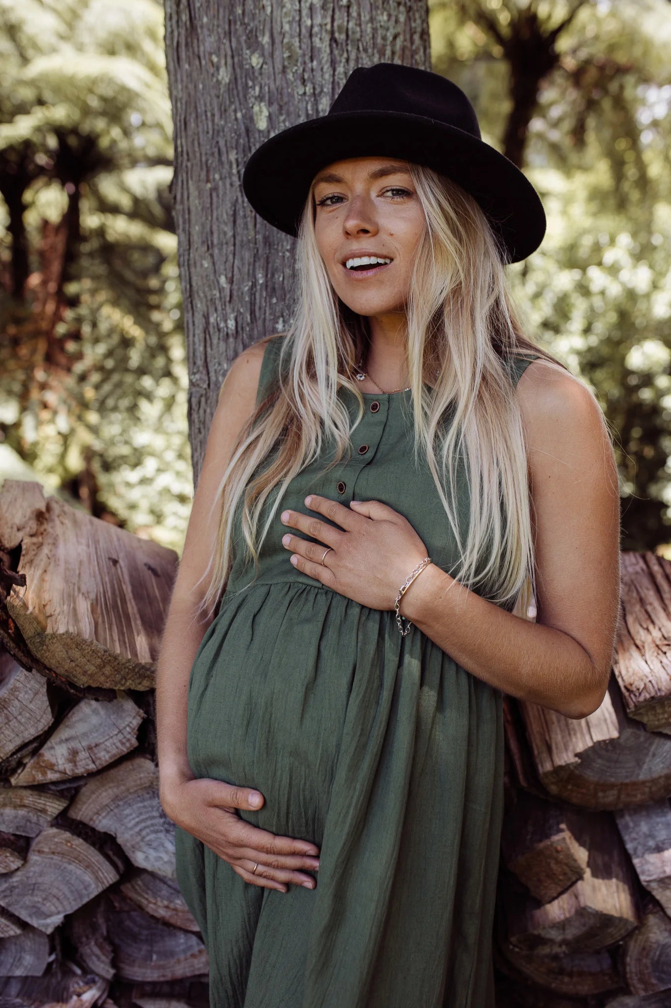 Sienna Dress - Moss Green