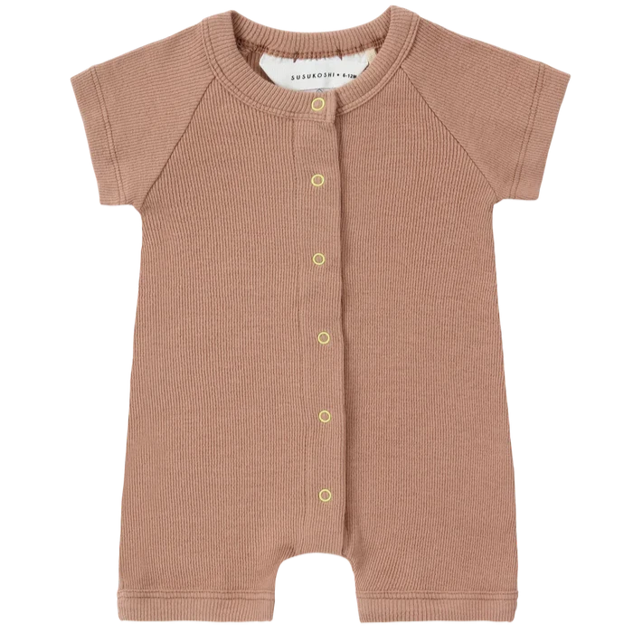 Susukoshi Snap Romper Terracotta