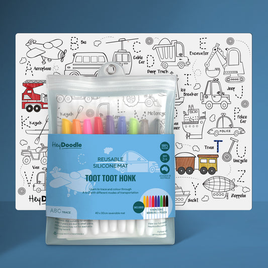 Toot Toot Honk Classic Colouring & Doodle Mat