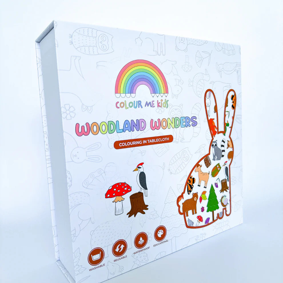 Washable, Reusable Colouring In Tablecloth Set - Woodland Wonders