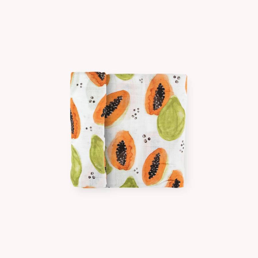 Cotton Muslin Swaddle - Papaya