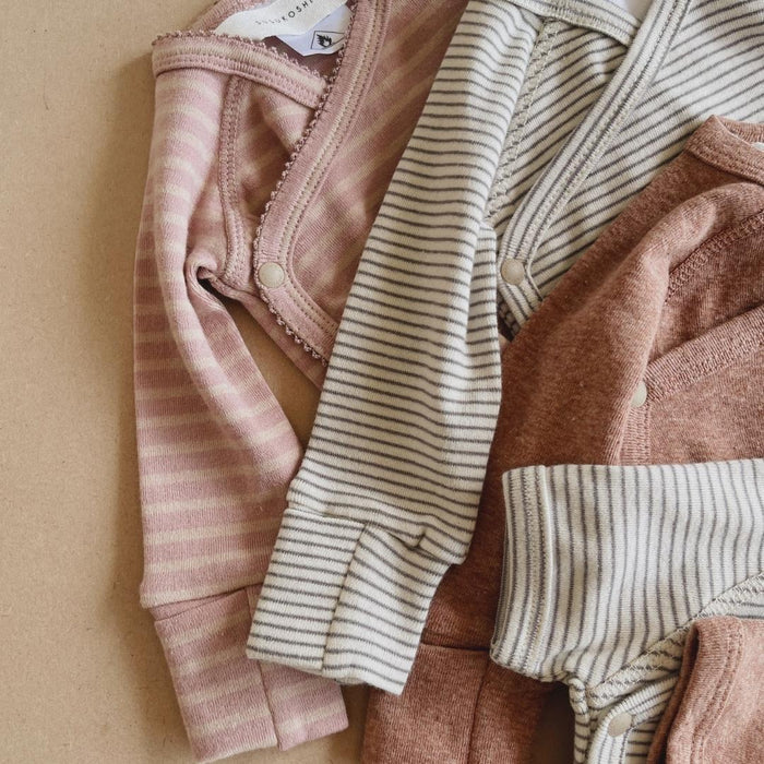 Organic Kimono L/S Bodysuit - Candy Floss