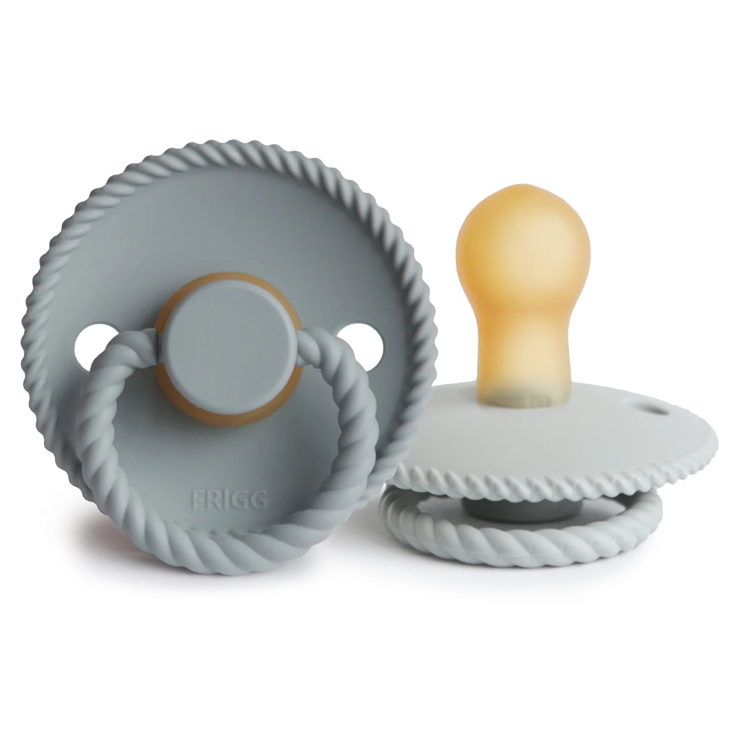 Rope Pacifier 2 Pack - Natural Rubber - French Grey/Silver Grey