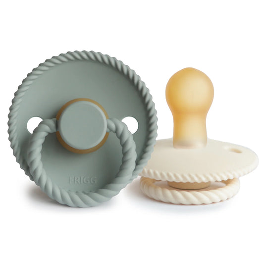 Rope Pacifier 2 Pack - Natural Rubber - Cream/Sage