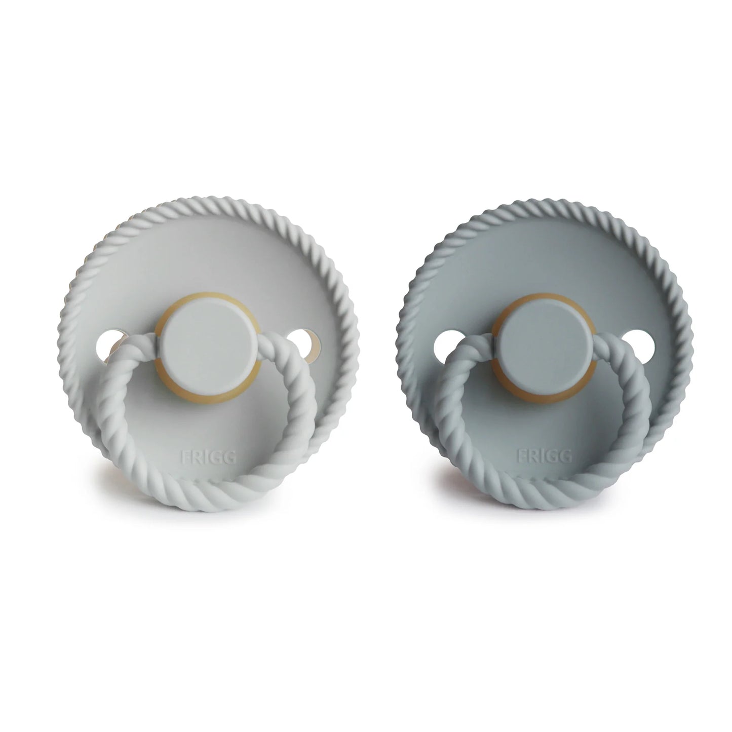 Rope Pacifier 2 Pack - Natural Rubber - French Grey/Silver Grey