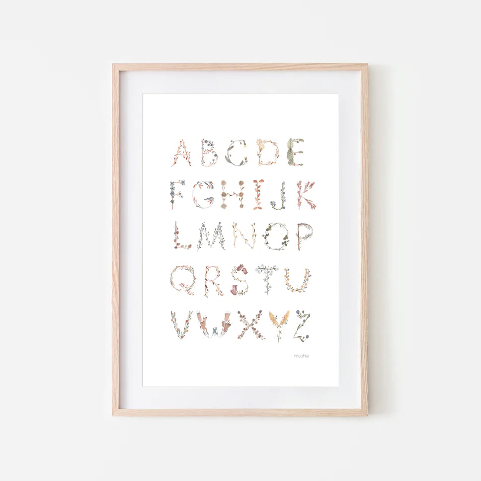 Floral Alphabet Poster