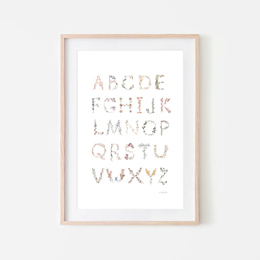 Floral Alphabet Poster