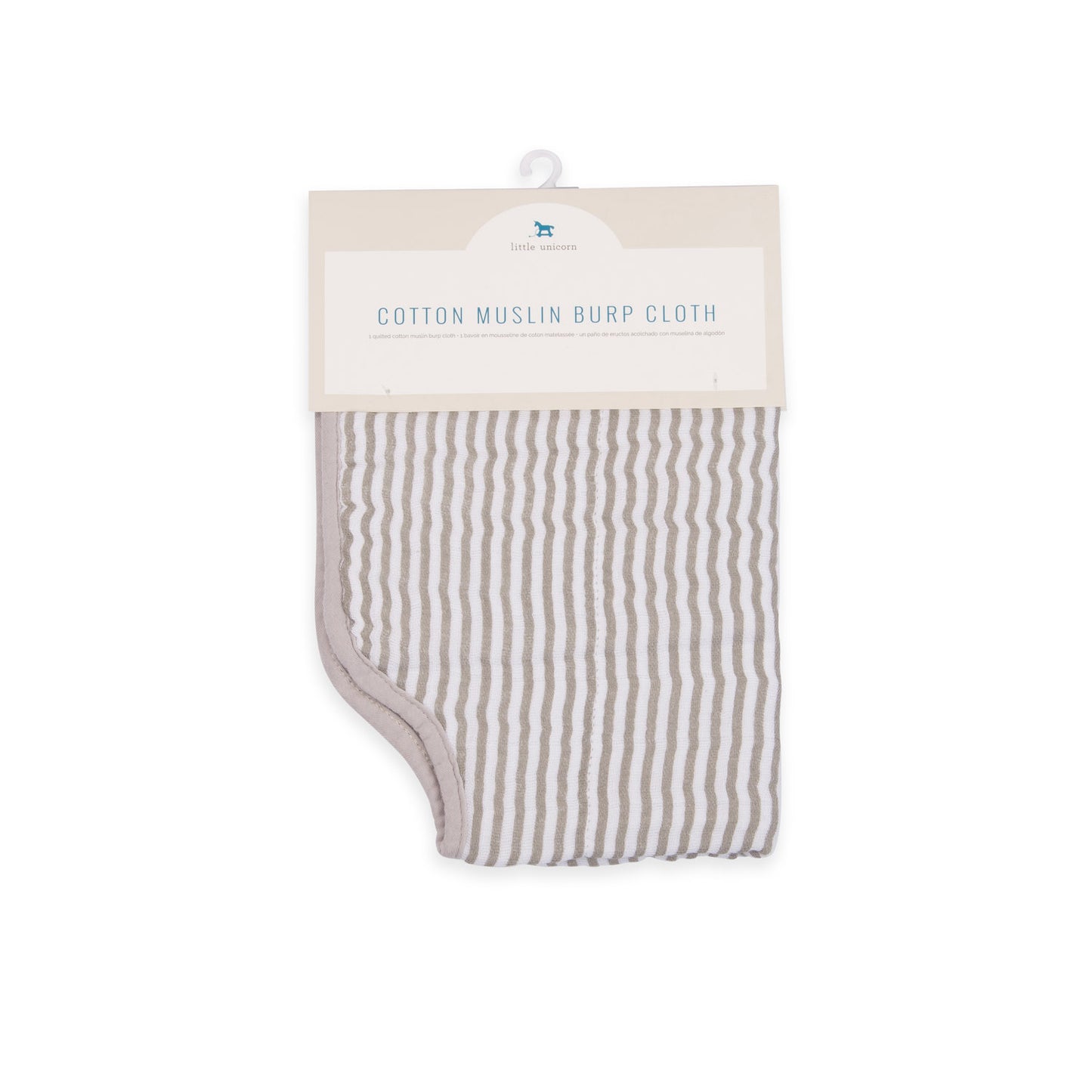 Muslin Burp Cloth - Grey Stripe
