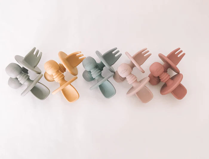 Silicone Baby Cutlery - Sage