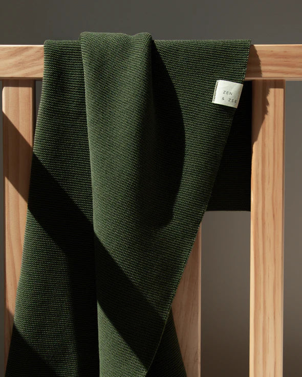 100% Merino Bassinet Blanket - Olive