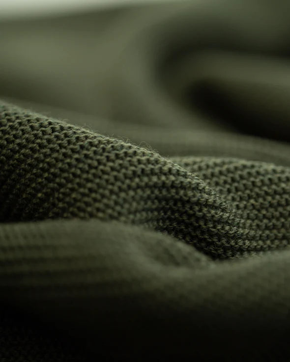 100% Merino Bassinet Blanket - Olive