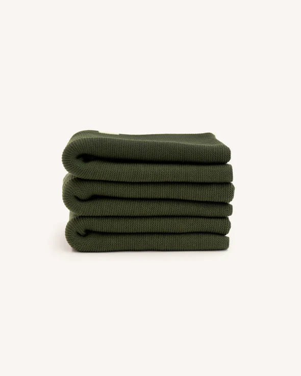 100% Merino Bassinet Blanket - Olive