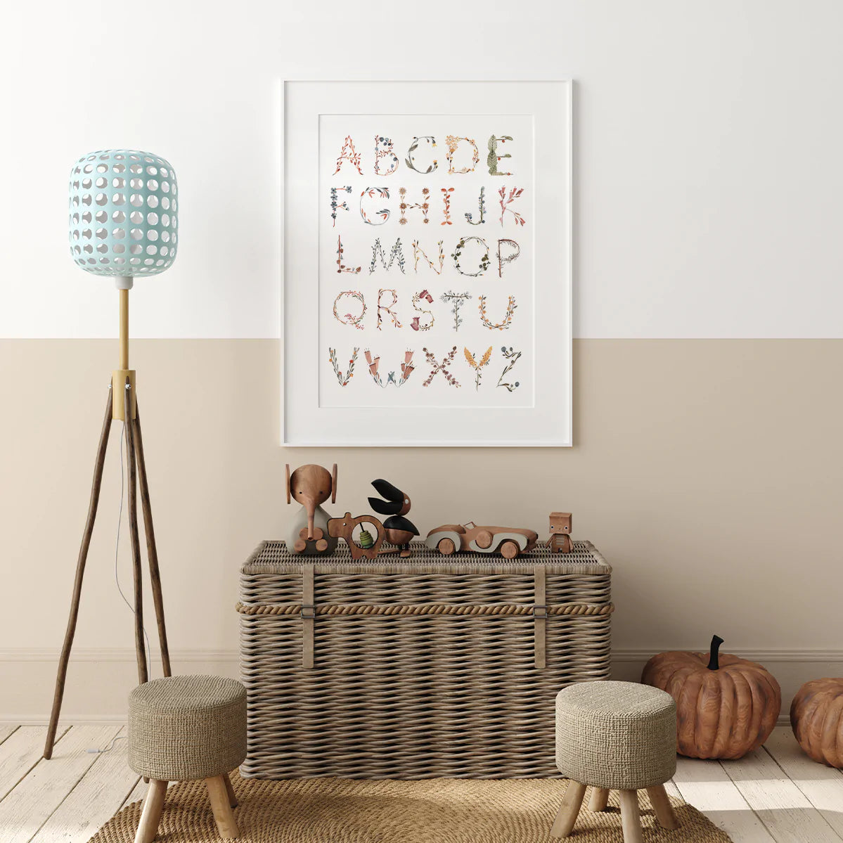 Floral Alphabet Poster