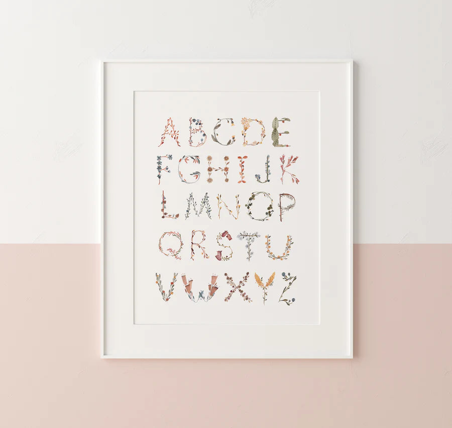 Floral Alphabet Poster