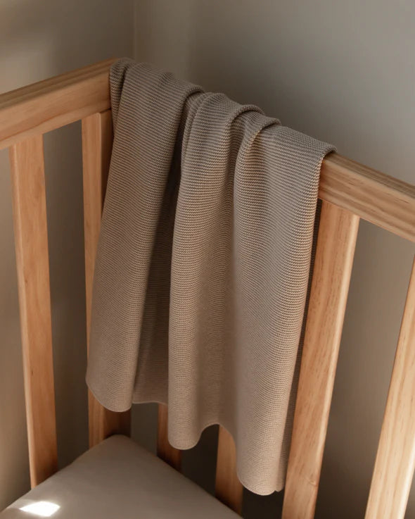 100% Merino Bassinet Blanket - Oat