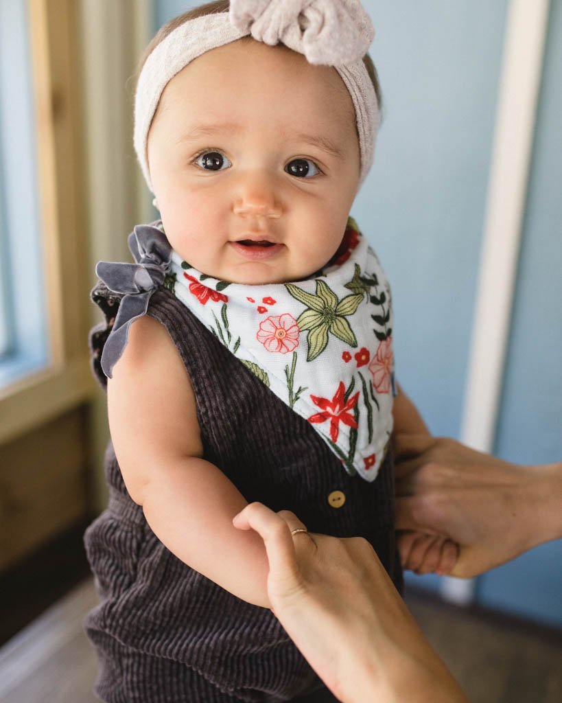 Reversible Muslin Bandana Bib - Primrose Patch