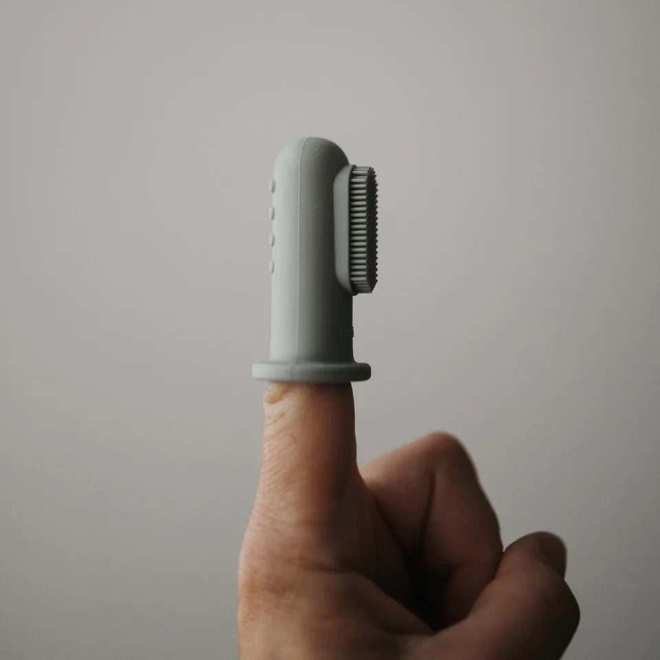 Finger Toothbrush - Cambridge Blue/Shifting Sand