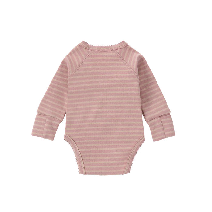Organic Kimono L/S Bodysuit - Candy Floss