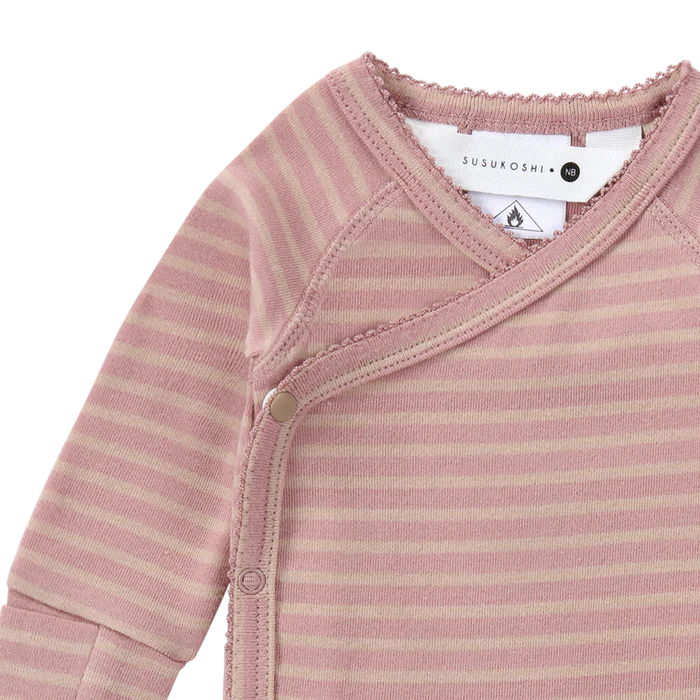 Organic Kimono L/S Bodysuit - Candy Floss