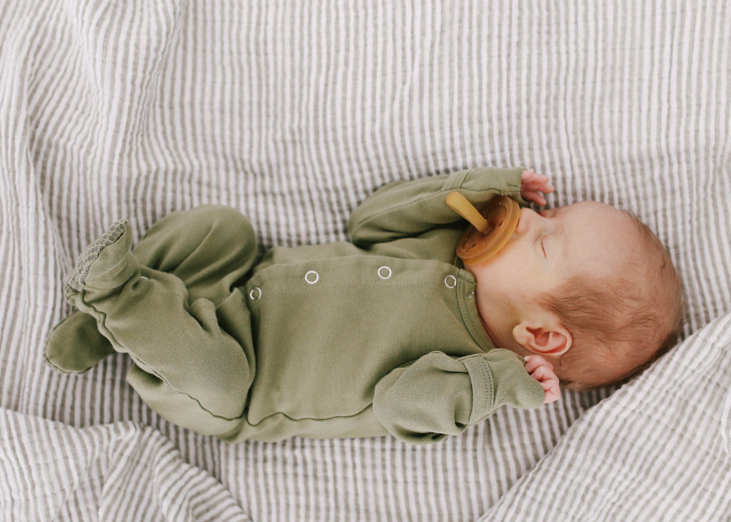 Cotton Muslin Swaddle - Grey Stripe