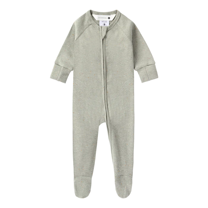 Organic Zip Growsuit L/S - Sage Speckled