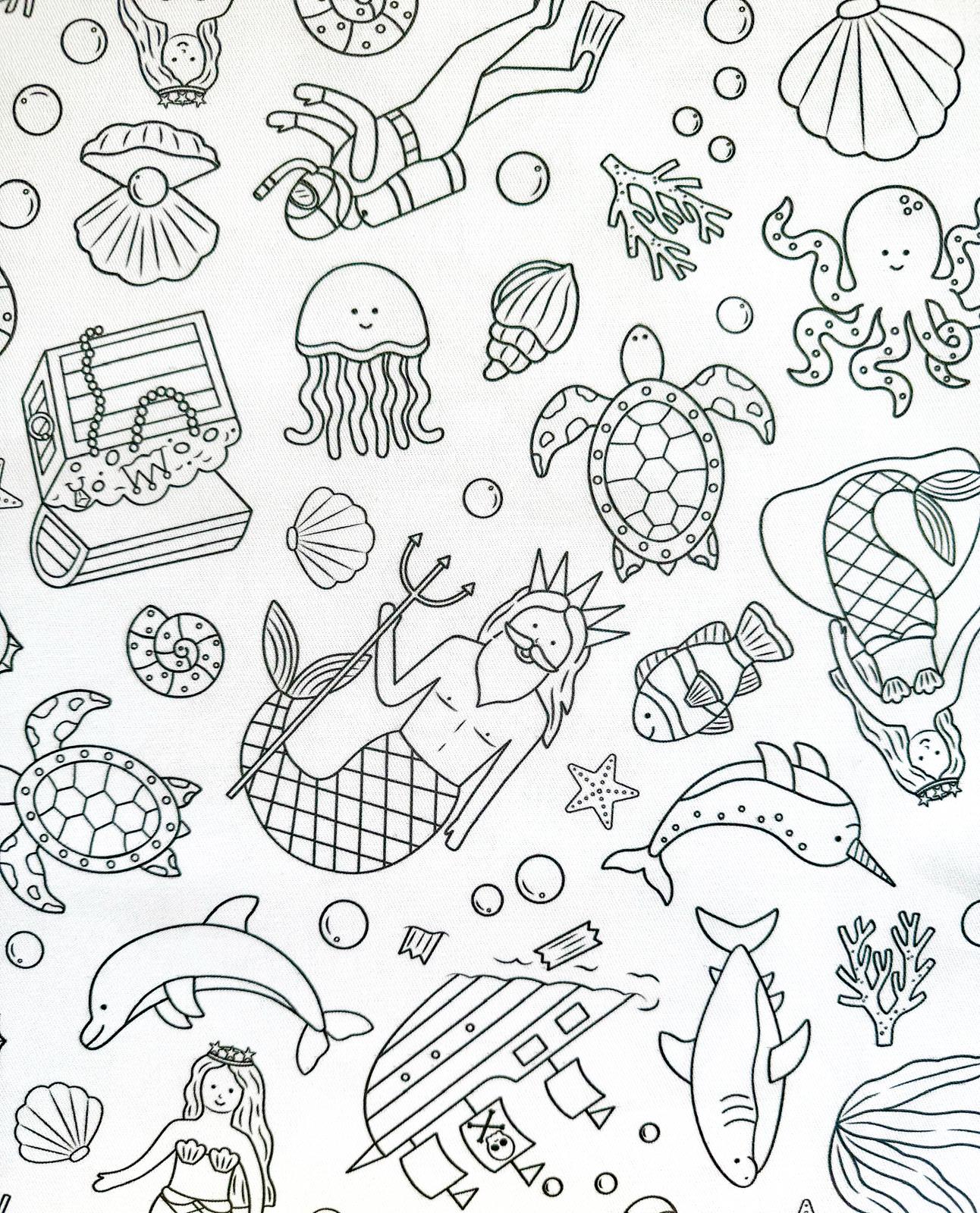 Washable, Reusable Colouring In Tablecloth Set - Tidal Treasures