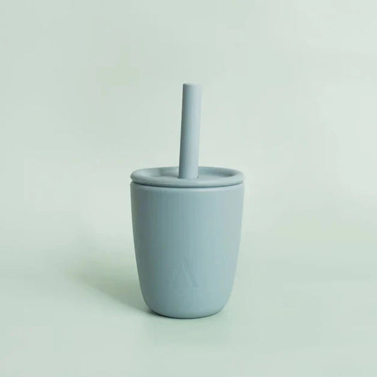 Silicone Smoothie Cup & Straw - Sky