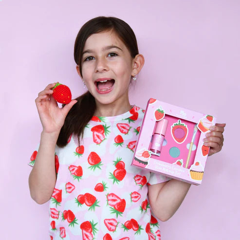 Strawberry Cupcake Natural Kids Makeup Gift Set