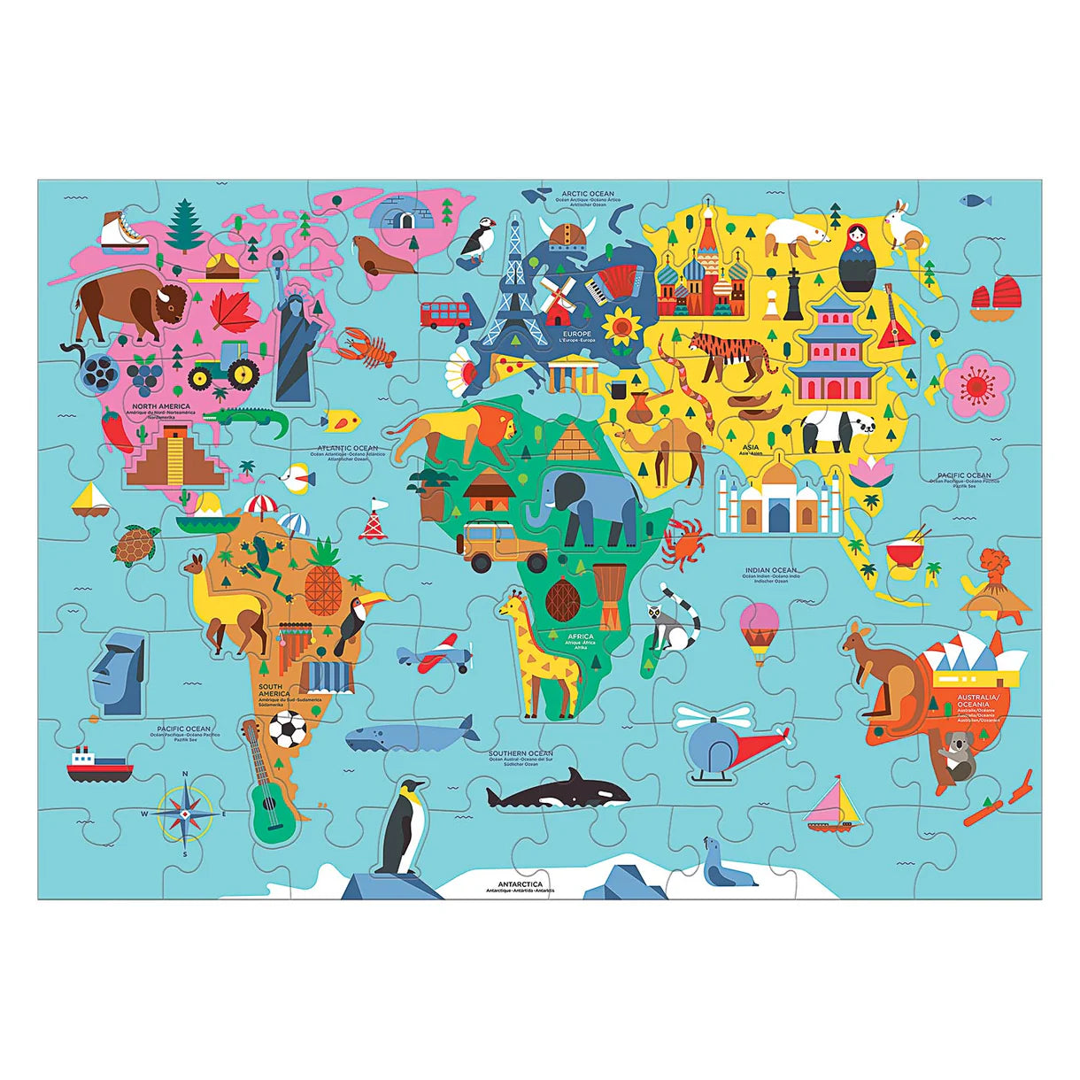 Map of the World Geography Puzzle (78pc)