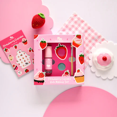 Strawberry Cupcake Natural Kids Makeup Gift Set